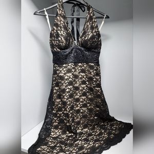 WHBM black Lace Halter Dress